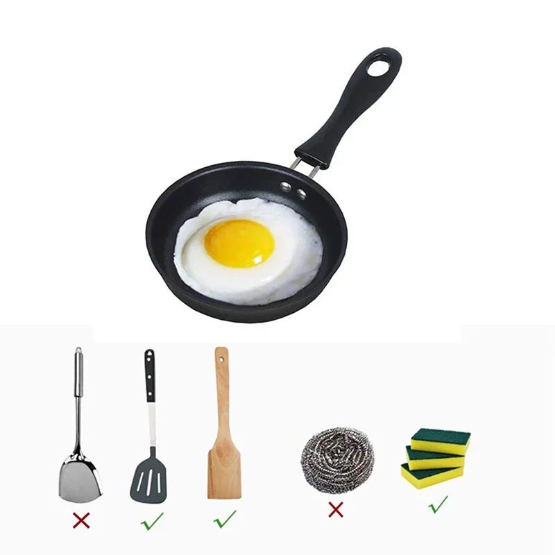 Mini Frigideiras para Omelete Panela para Fritar Ovo Frigideira para Bife Panela Antiaderente Panela de Ferro Fundido para Fritar Omelete e Panqueca 12/16/18cm