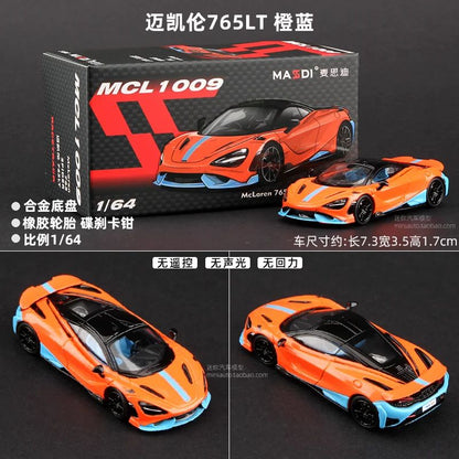 Masdi 1:64 Mclaren Senna MCL1110 Edição Especial Carro Esportivo Miniatura de Liga Diecast Ornamento Mclaren Modelo Colecionável Presentes para Meninos