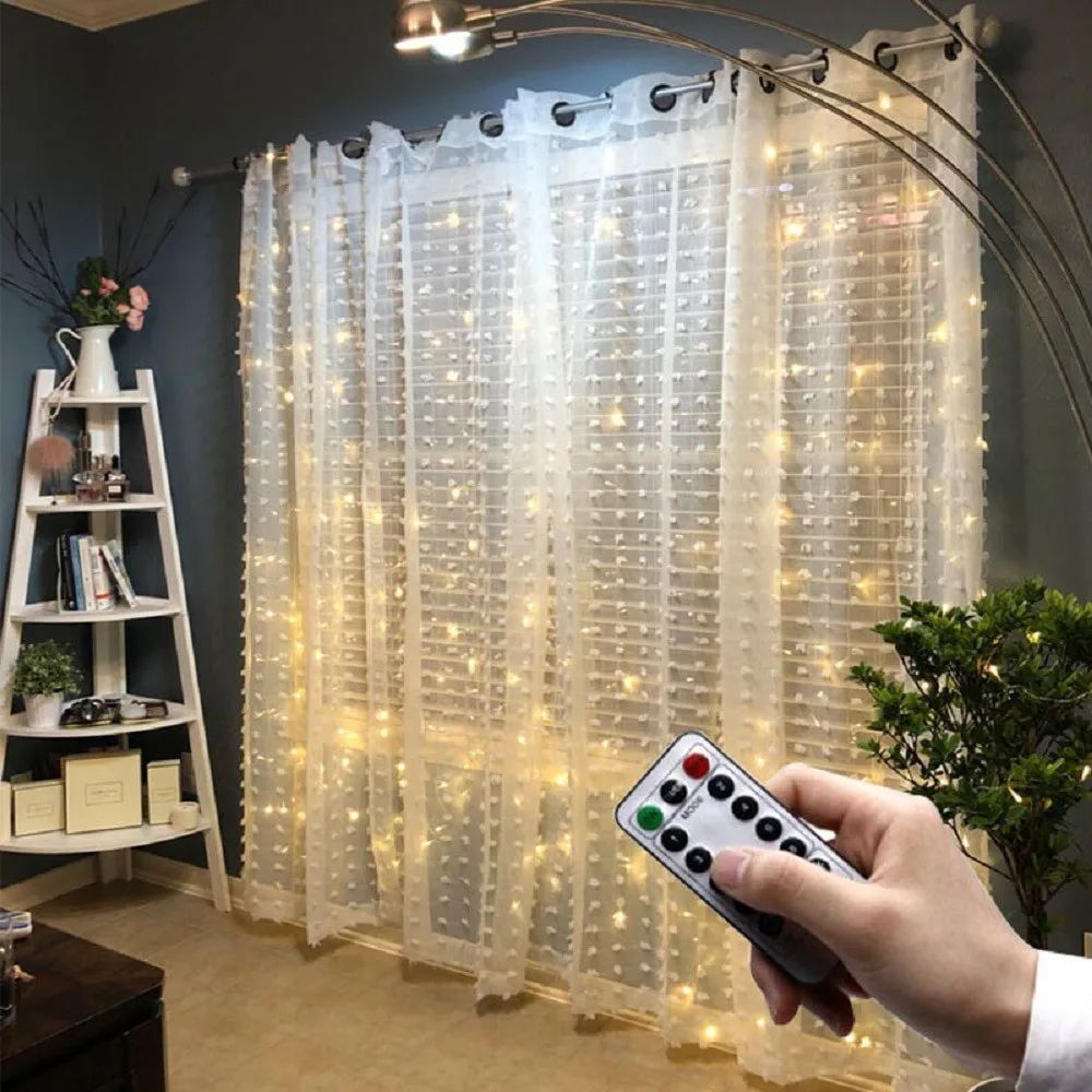 3M LED Curtain Fairy Light Christmas Garland Lamps for Wedding Party Home Decoration