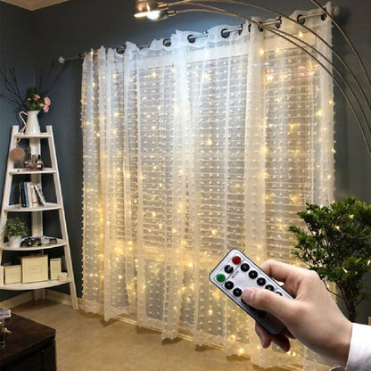 3M LED Curtain Fairy Light Christmas Garland Lamps for Wedding Party Home Decoration