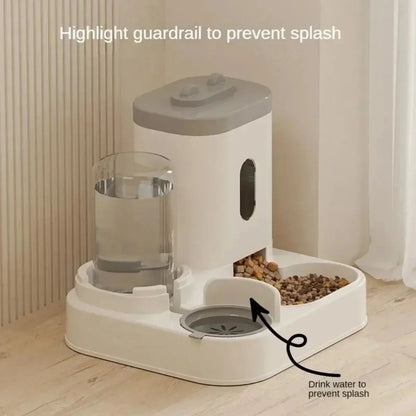 Comedouro Automático para Cães Gatos com Bebedouro Grande Capacidade Armazenamento de Ração Dispensador de Comida Acessórios para Filhotes e Pets