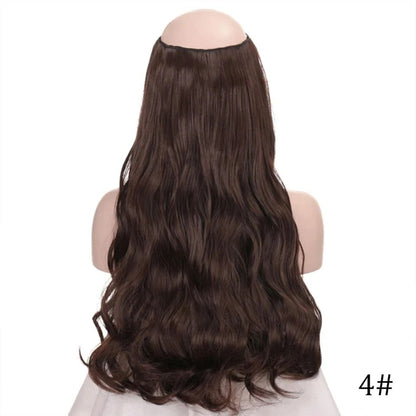 Extensão de cabelo com fio invisível (40cm 50cm 60cm) cabelo liso cabelo encaracolado uso diário adequado para todas as mulheres