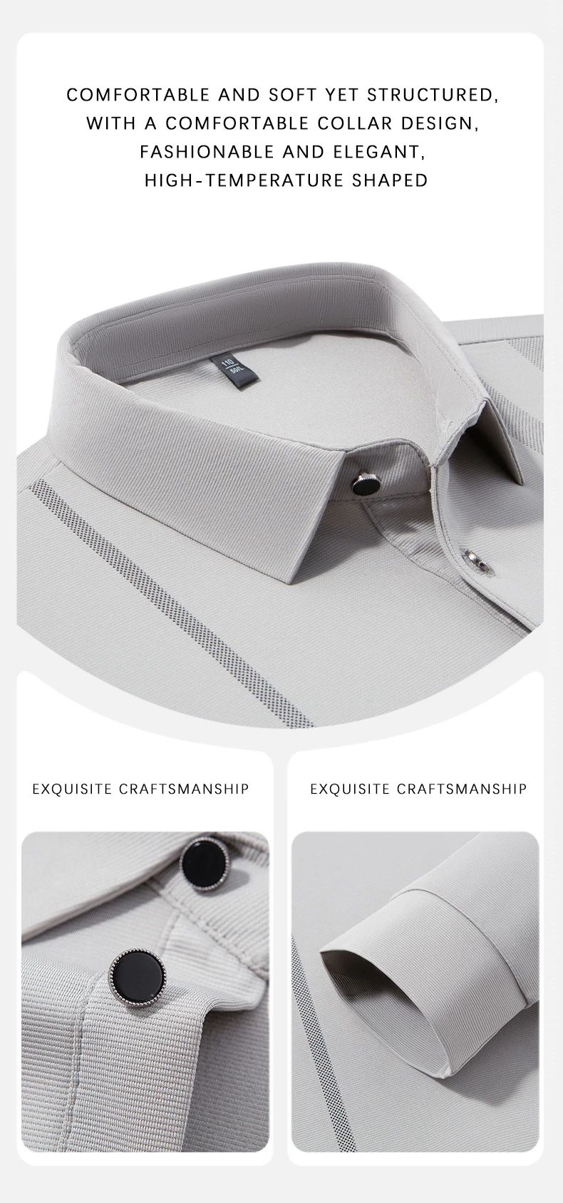 BROWON Graphic Polo Shirt Men 2025 Autumn New Business Slim Long Sleeve T Shirt Man Casual Loose Printed Striped Clothes for Men