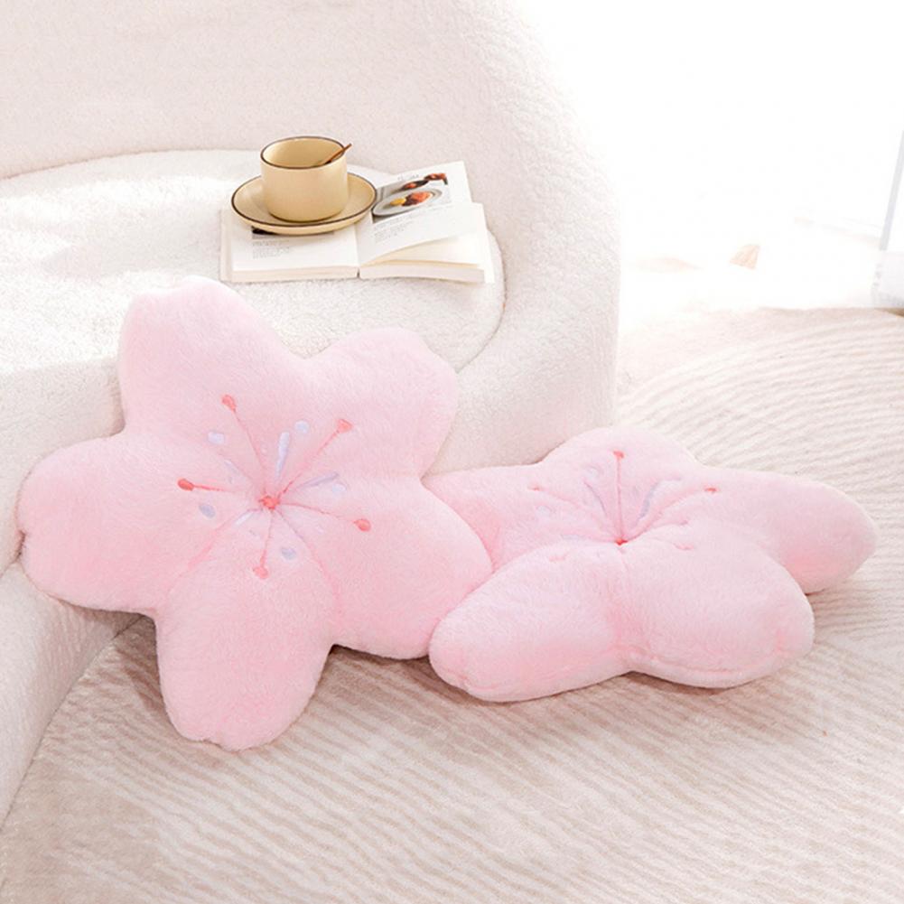 Cherry Blossom Throw Pillow Kawaii Sakura Flower Plush Pillow Bedroom Living Room Decor Bay Window Floor Seat Cushion Tatami