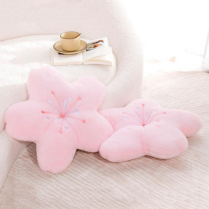 Cherry Blossom Throw Pillow Kawaii Sakura Flower Plush Pillow Bedroom Living Room Decor Bay Window Floor Seat Cushion Tatami
