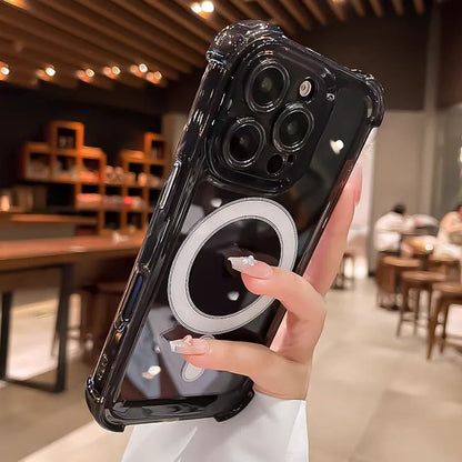 Capa de Celular Magnética Transparente para iPhone 17 Air 16 15 14 Plus 13 12 11 Pro Max Carregamento Sem Fio Magsafe à Prova de Choque