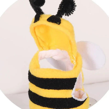 Roupas de Pássaros Fantasia de Abelha para Papagaio Roupas de Animais Pequenos para Pets Capuz em Formato de Abelha Traje Suave e Amigável à Pele para Pássaros de Estimação para Papagaios Periquitos