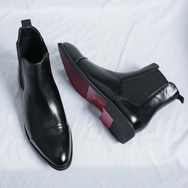 Chelsea Men's Boots with Red Sole, Ankle, Business Round Toe Slip on Sleeve Aura, Men's Boots Size 38-46 Men's Shoes Men's Boots