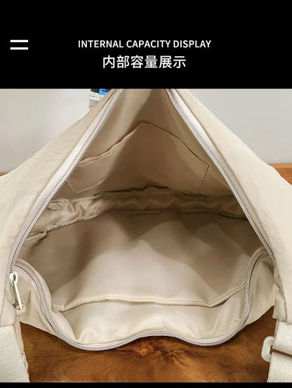 Trendy Women's Soft Cloth Shoulder Bag Solid Color Student Casual Style Big Handbags Crossbody Bags for Women Shoulder Hobos Bag