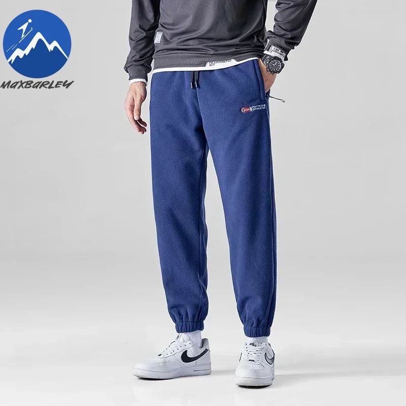 Brand Winter Wool Sweatpants Men's Thickened Double-Sided Fleece Casual Trousers Jogger Men's Outdoor Down Cotton Warm Pants