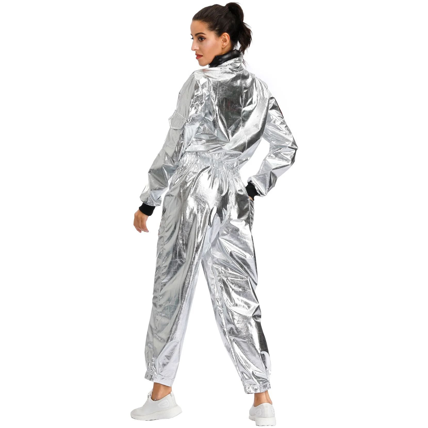 Astronaut Costume Spacesuit Silver Spaceman Men Women Space Suit Halloween Christmas Performance Spacesuit Costume Party Gift