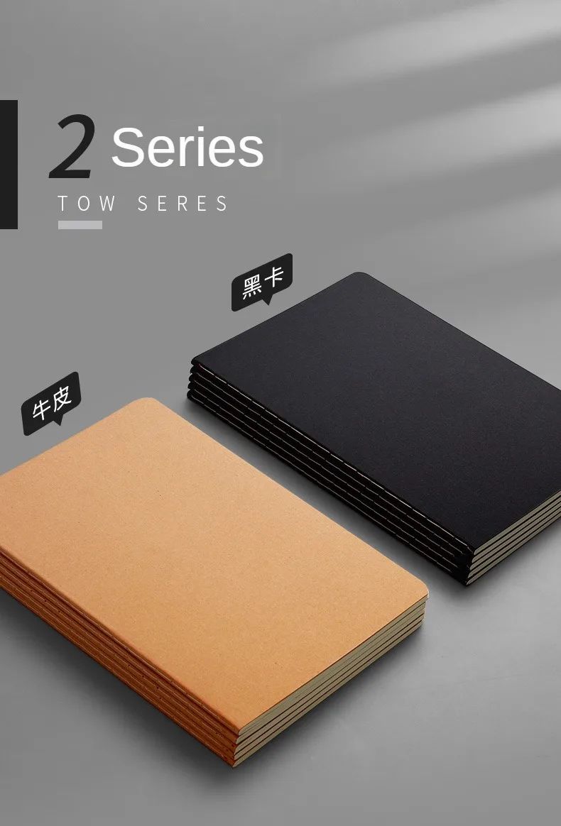 Vintage Kraft Cover A5 Notebook - Blank/Grid/Lined Writing Paper for Diary, Planner, School & Office Supplies