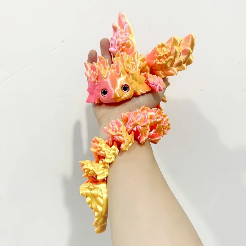 3D Print Toy Salamander Dragon Desktop Ornament 3D Print Animals Home Office Crafts Print Character Action Figure Christmas Gift