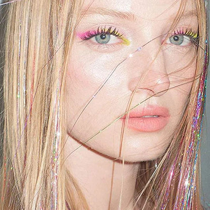 6 peças de extensões de cabelo com presilha Tinsel, pacote com 6 peças de Tinsel para cabelo de 20 polegadas, extensões de cabelo com glitter resistentes ao calor