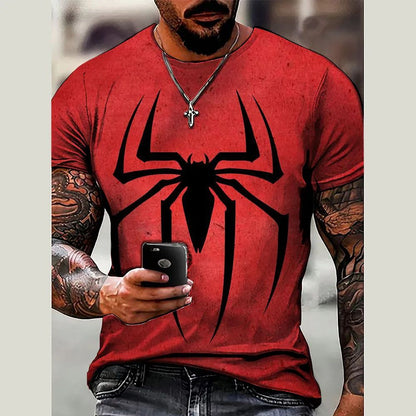 Summer Men's Spider Man T-shirt Men's Marvel T-shirt Casual 3D Printed T-shirt Fashion Men's Top