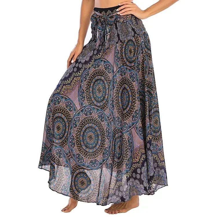 Sexy Summer Long Boho Bottom Women Skirt Vintage Casual Ropa Mujer Faldas Loose Fashion y2k Maxi Skirts Woman Clothing Saia Jupe