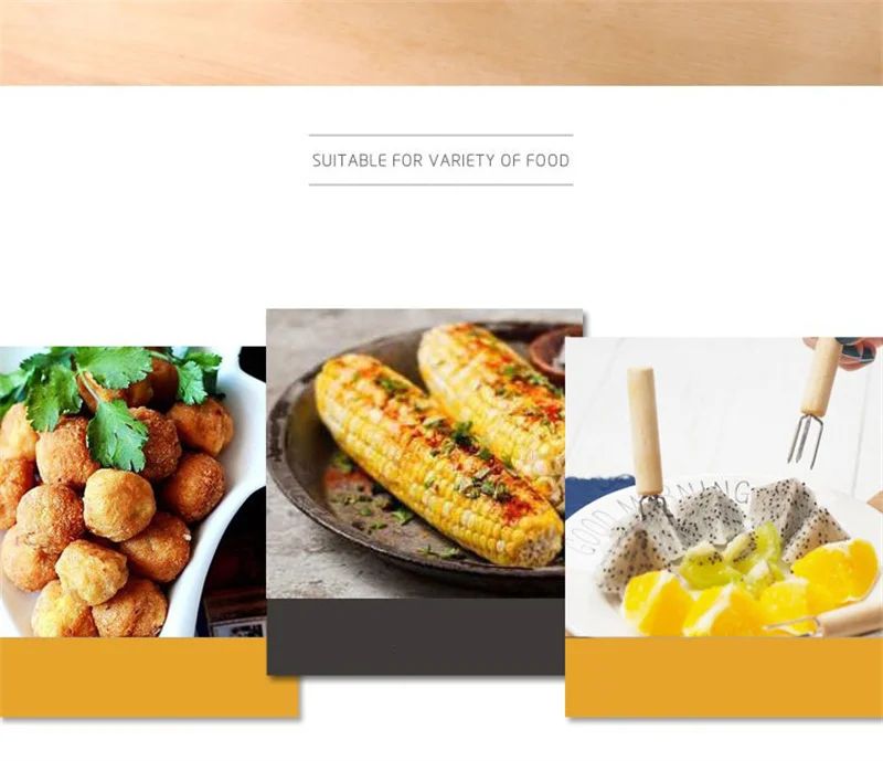 2/4/8Pcs Stainless Steel Corn Holders with Wooden Handle Corn on The Cob Skewers Fruit Anti-scald Forks Outdoor Cooking BBQ Tool