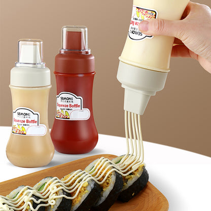 Frasco Espremedor Poroso para Molhos 350ML Garrafa para Molho de Tomate Mel Salada Recipiente Dispensador de Condimentos de Cozinha para Ketchup Molhos BBQ Óleo