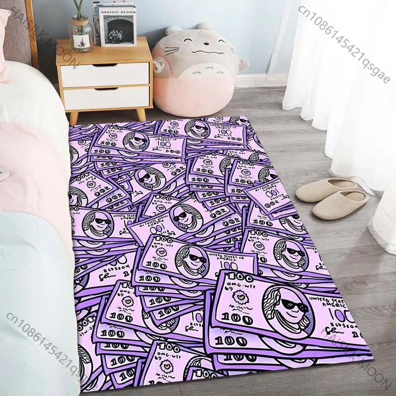 Dollar Printed Carpet for Living Room Bedroom Creative Doormat Home Decor Non-slip Floor Mat Large Size Fast Shipping