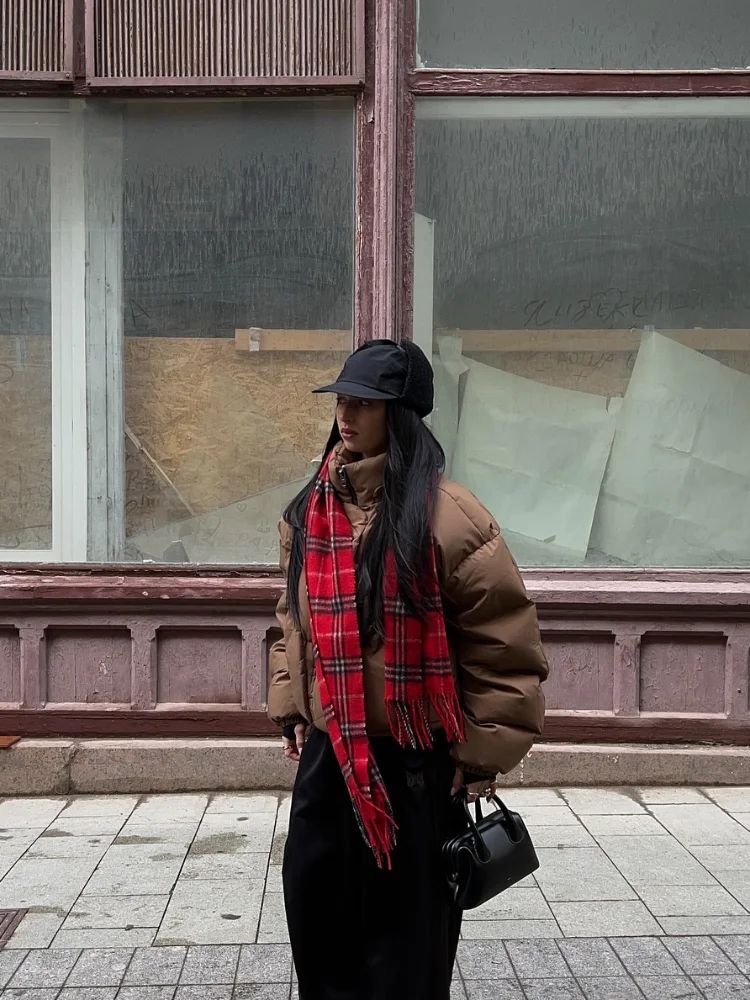 Detachable Hooded Padded Jackets Women's Loose Full Sleeves Zipper Pockets Stand Collar Coats 2025 Autumn Winter Female Outwear