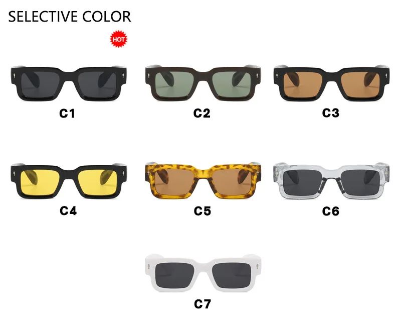 Retro Men Square Sunglasses For Women Vintage Luxury Rivet Designer Sun Glasses Fashion Arrow Shades UV400 Eyeglasses