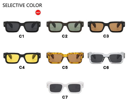 Retro Men Square Sunglasses For Women Vintage Luxury Rivet Designer Sun Glasses Fashion Arrow Shades UV400 Eyeglasses