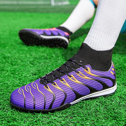 Men Match Non Slip Football Boots Cleats Indoor Outdoor Soccer Shoes Sport Training Long Spikes FG/TF Boys Futsal Comfortable