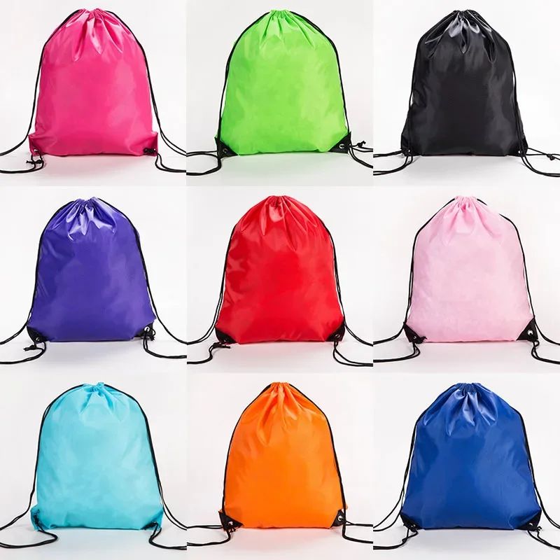 Mochila Dobrável Esportiva para Viagem ao Ar Livre Bolsa Portátil Impermeável para Natação Praia Acampamento Mochila de Cordão Bolsas de Nylon Diárias