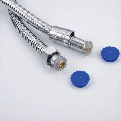 1,5/2M Mangueira de chuveiro flexível preta/prata SUS 304 Tubo de chuveiro longo para banheiro Extensão de tubo de água Tubo de puxar Acessórios para banheiro