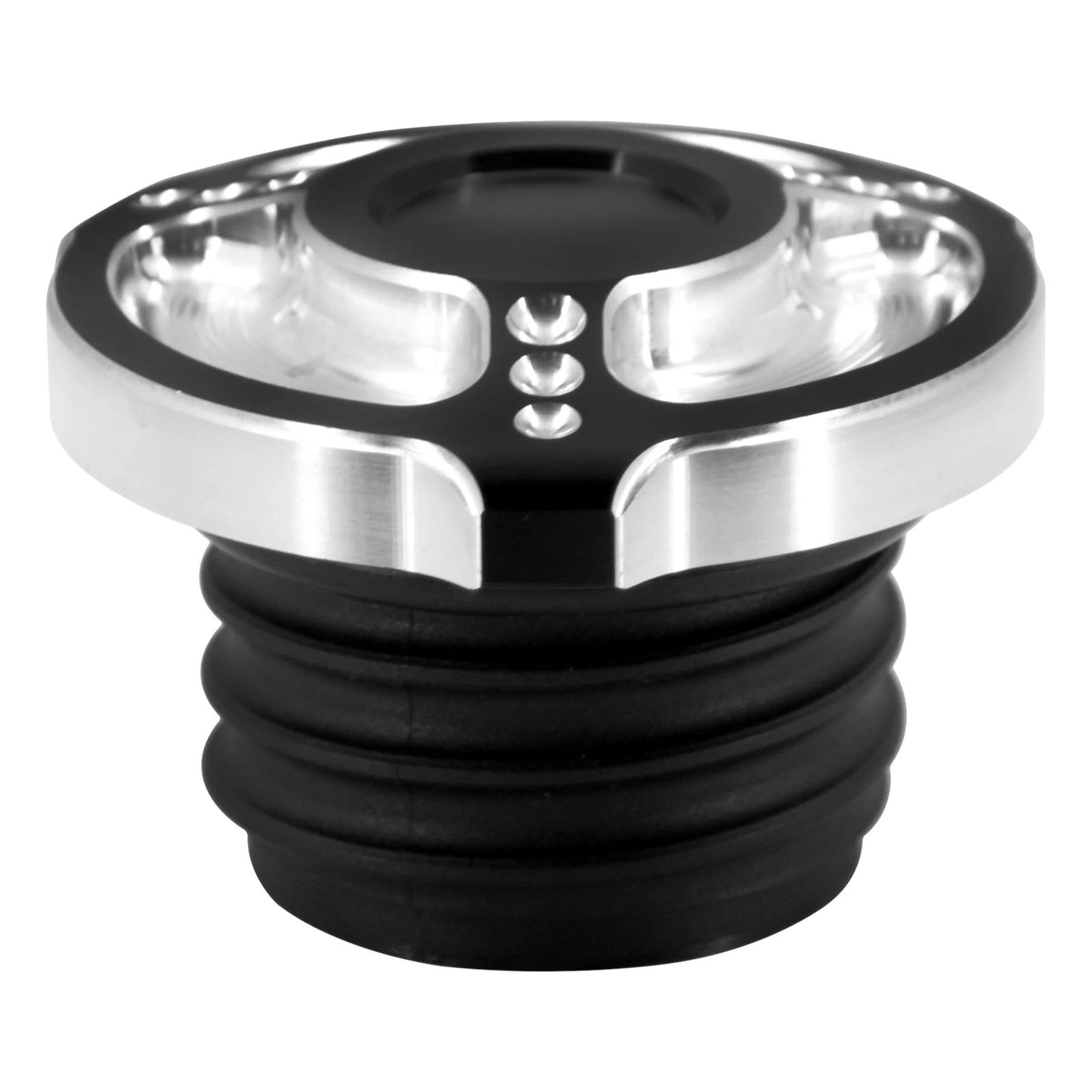 Tampa de combustível/óleo cromada preta para motocicleta Harley Sportster 883 1200 XL XR Iron Dyna Touring Softail FLHR