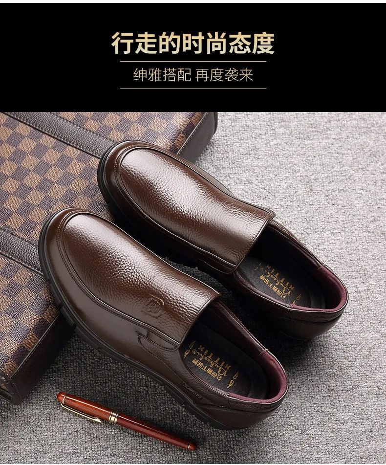 Men Genuine Leather Businenss Loafers Handmade Shoes Non-slip Man Flat Driving Walking Man Soft Luxury Dad Dress Office Shoes