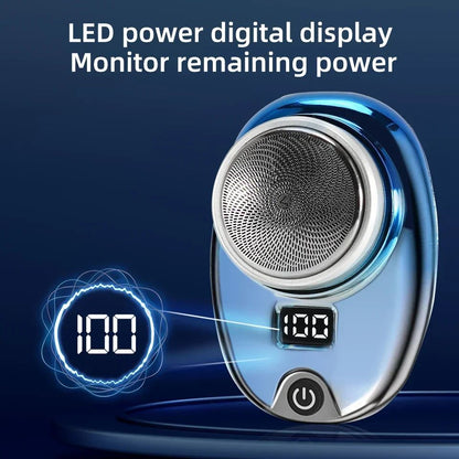 Portable Mini Electric Rechargeable Shaver Digital Power Display Mens Razor Waterproof Cordless Razor Beard Shaver for Face Body