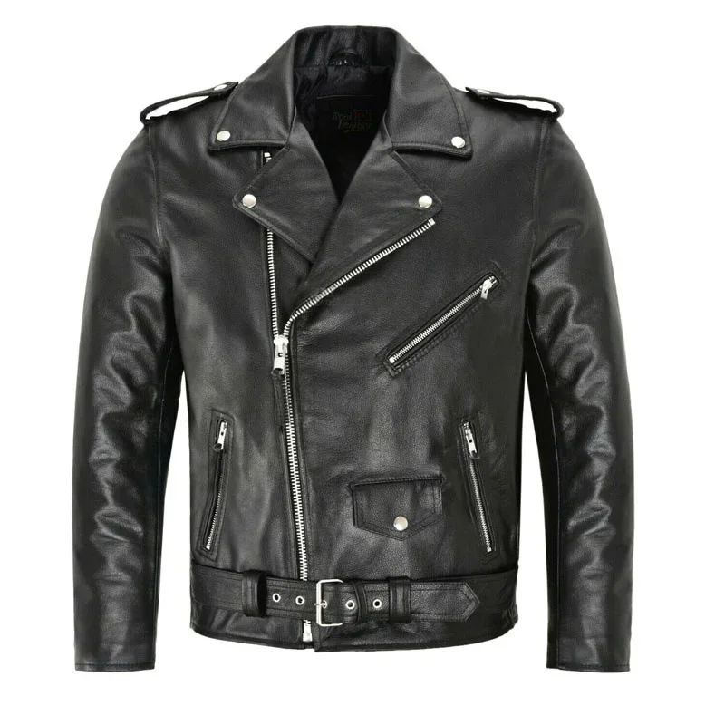 Locomotive Mens Leather Jackets Fashion Solid  Casual Mens Jackets