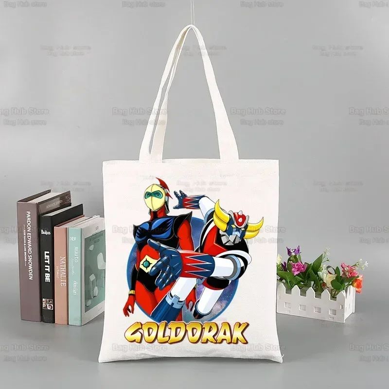 Manga Goldorak Ufo Robo Shopper Bags Shopping Bag Tote Bag Anime Mazinger Grendizer Shoulder Bag Canvas Bags Large Handbag