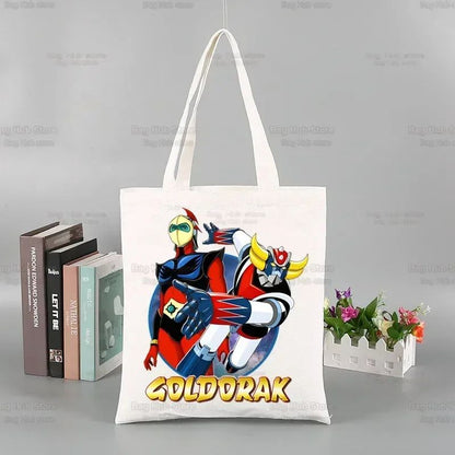 Manga Goldorak Ufo Robo Shopper Bags Shopping Bag Tote Bag Anime Mazinger Grendizer Shoulder Bag Canvas Bags Large Handbag