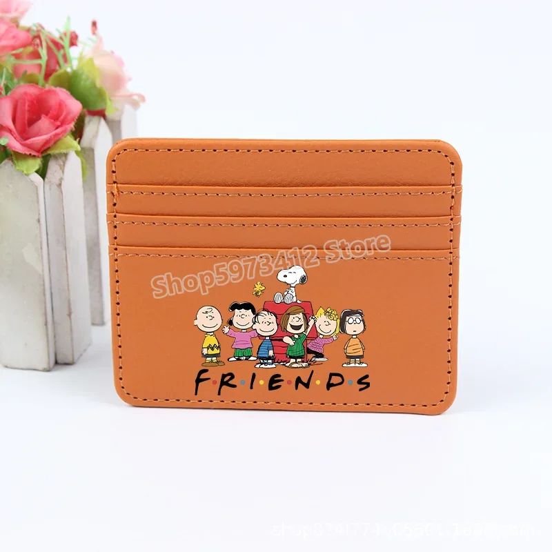 Bolsa Moedeiro Snoopy Peanuts Anime Porta Cartão de Crédito Passaporte Carteira de PU Capa para Cartões de Identificação Bolsa Presente de Aniversário para Crianças Homens Mulheres