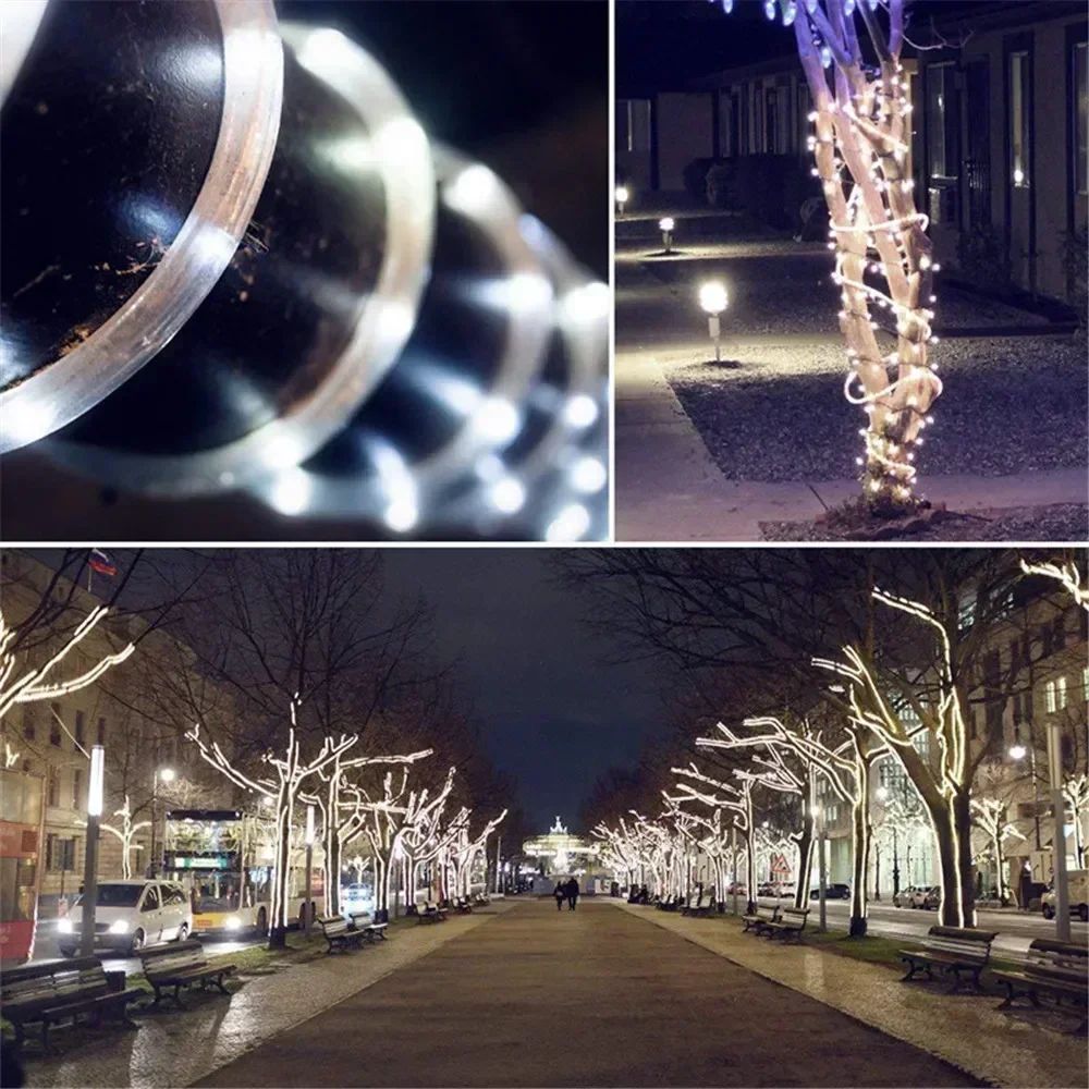 Solar Rope Lights Outdoor Blue LED PVC Tube Fairy String Light Garden Wedding and Birthday Outdoor Holiday Home Decoration
