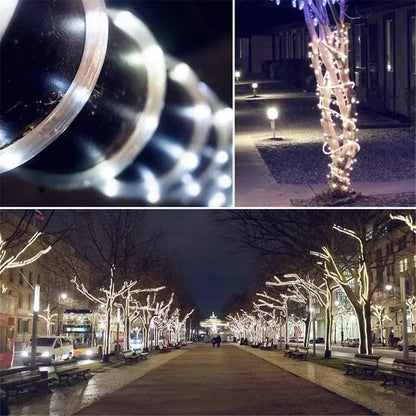 Solar Rope Lights Outdoor Blue LED PVC Tube Fairy String Light Garden Wedding and Birthday Outdoor Holiday Home Decoration