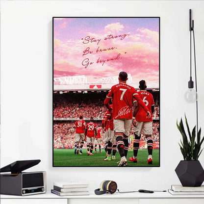 Modern Soccer Sport Player Portrait Poster Print Football Play Picture Canvas Painting Wall Art for Living Room Home Decor Mural