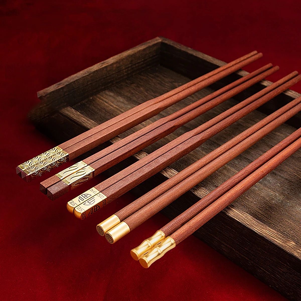 5/6/8/10 Pares Hashis Reutilizáveis Talheres Hashis Japoneses Artesanais de Madeira Natural Hashis de Sushi Hashis de Madeira Antiderrapantes Fáceis