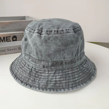 Korean Big Head Washed Denim Bucket Hats Men Cotton Sun Hat Plus Size 64cm Oversize Bob Panama Unisex Big Size Fisherman Cap