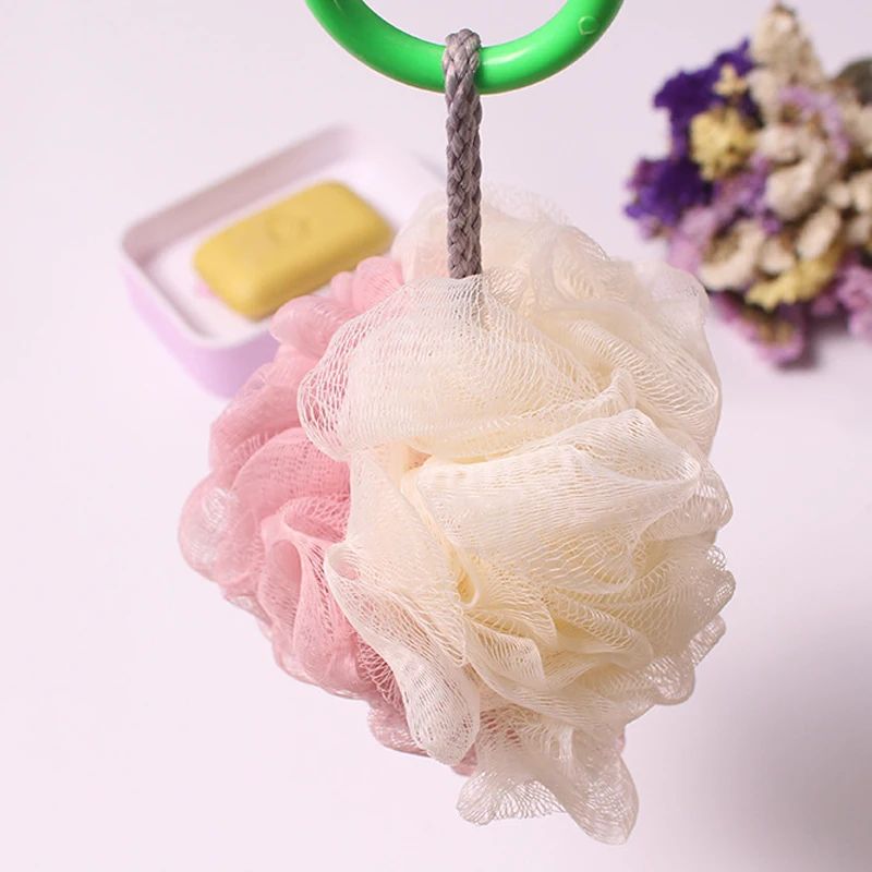 1 Pc Soft Mesh Bath Sponge Balls Cleaning Brush Shower Puff Body Cleaner Exfoliating Scrubbers Bath Flower Bathing Accessories