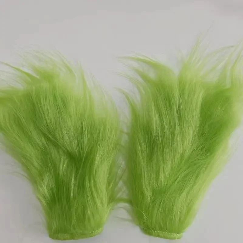 2024 New Christmas Costume Cosplay Clothes Dress Up Santa Claus Weird Green Haired Monster Grinch Party Performance Costume