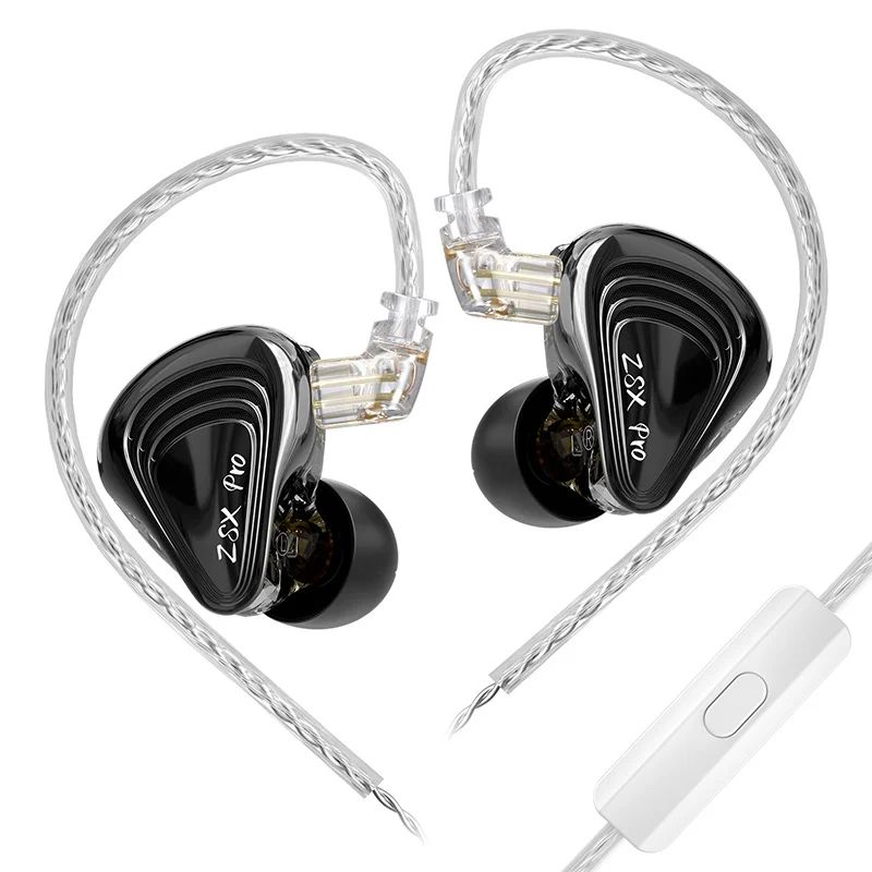 KZ ZSX Pro 5BA+1DD 12mm Drive Hybrid Drive Unit Earphones HIFI Music Earbuds Sport Game Headsets 2PIN Replaceable Cable ZSXPRO