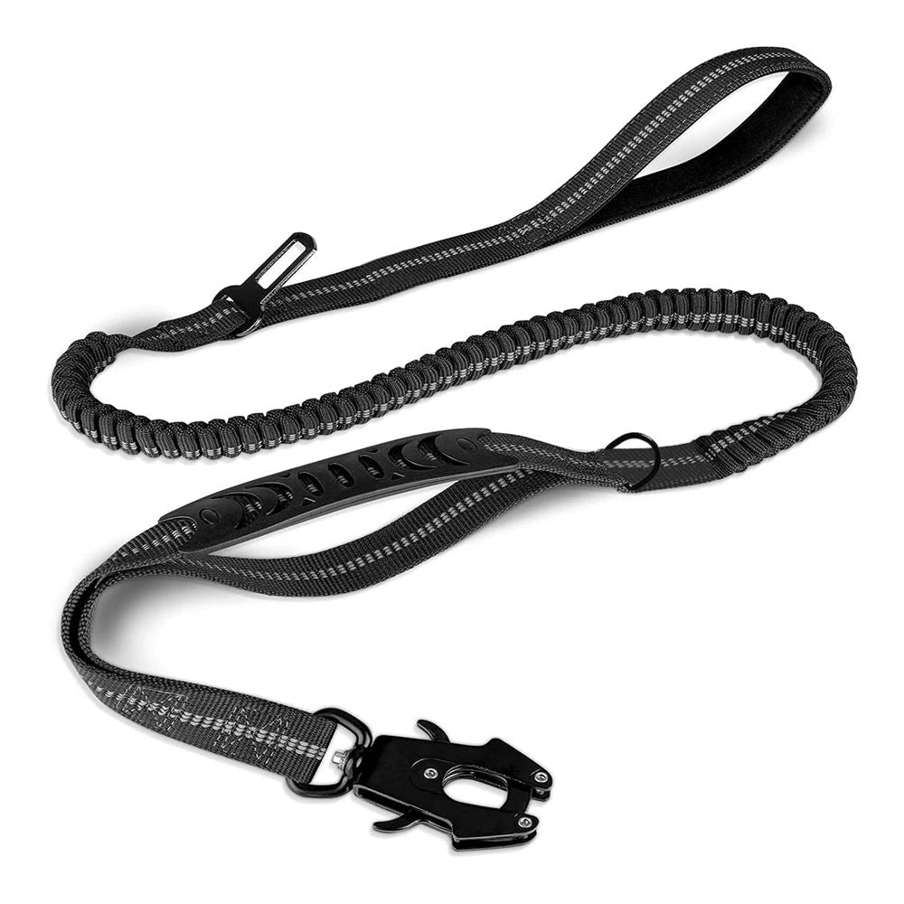 Coleiras para Cães Refletivas com Amortecedor e Cinto de Segurança para Carro para Cães Grandes Coleira de Cachorro Tática Resistente sem Puxar com Elástico