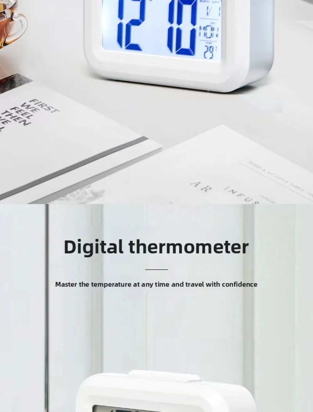 Digital Led Clock Household Bedside Battery Powered Multi-function Alarm Clock Desk Things for the Room Table Clocks Home Decor