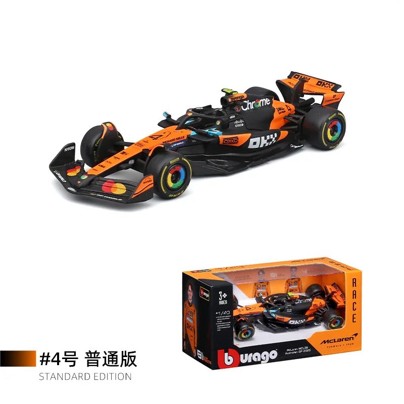 Novidade em Estoque Bburago Série F1 2025 1:43 2025 F1 Sf-25 Leclerc Rb21 Verstappen Mcl39 W16 Modelo Miniatura de Liga Brinquedos Personalizados Presentes