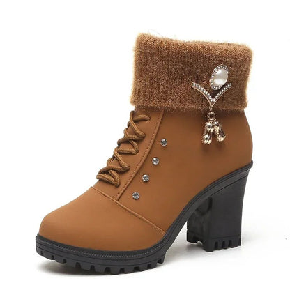 Women Boots Winter Designer High Heels Shoes for Women 2024 New Short Plush High Platform Ankle Boots Elegant Botas Mujer
