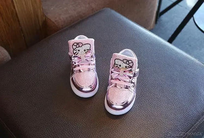 New Disney Children Luminous Shoes Boys Girls Hello Kitty Shoes Flashing Lights Fashion Sneakers Toddler Little Kid LED Sneakers