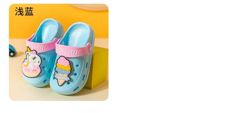Summer Kids Sandals Hole Children's Shoes Slippers Soft Anti-Skid Cartoon DIY Design Hole Baby Shoes Sandy Beach For Boys Girls